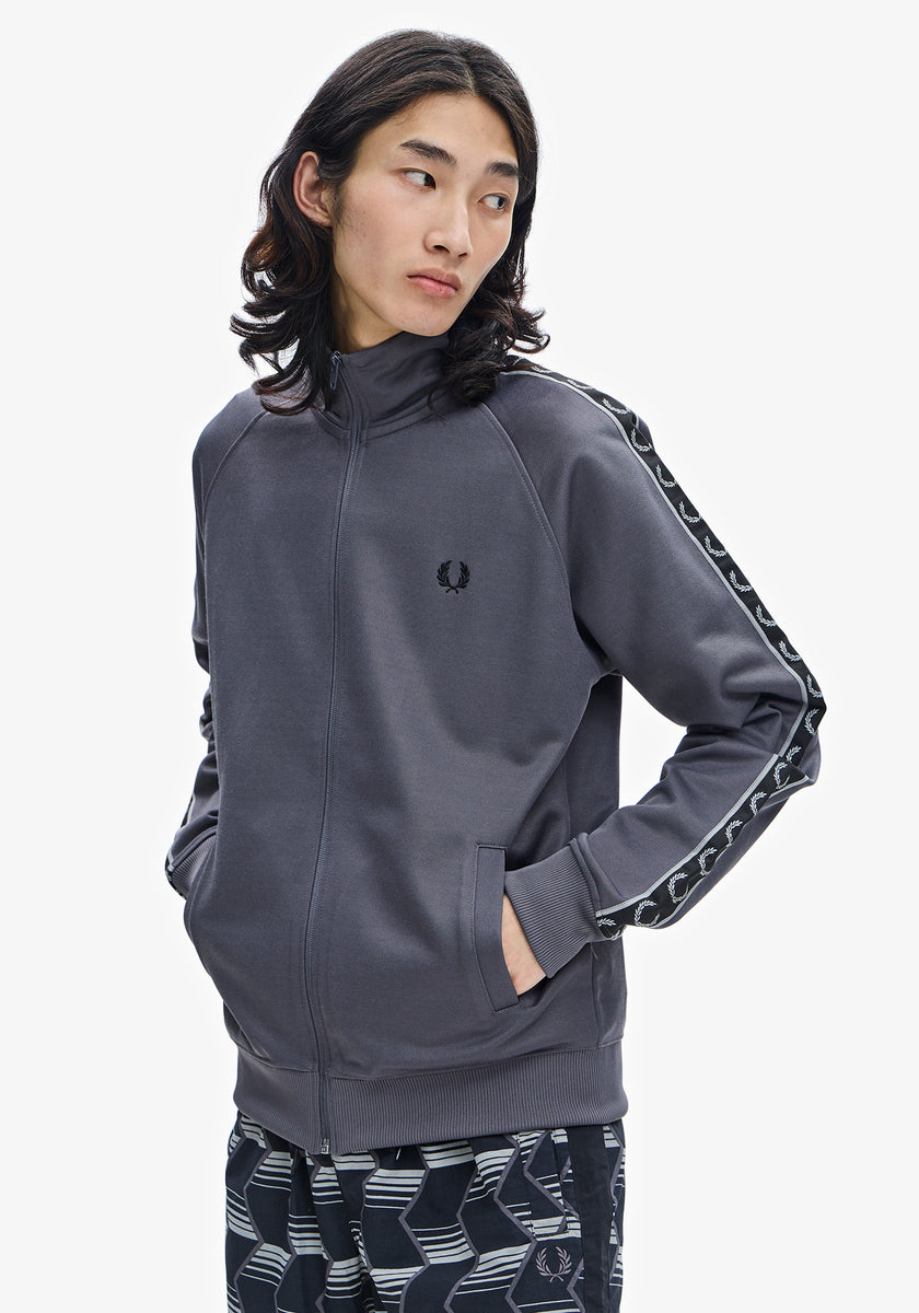 Fred perry track jacket grey sale