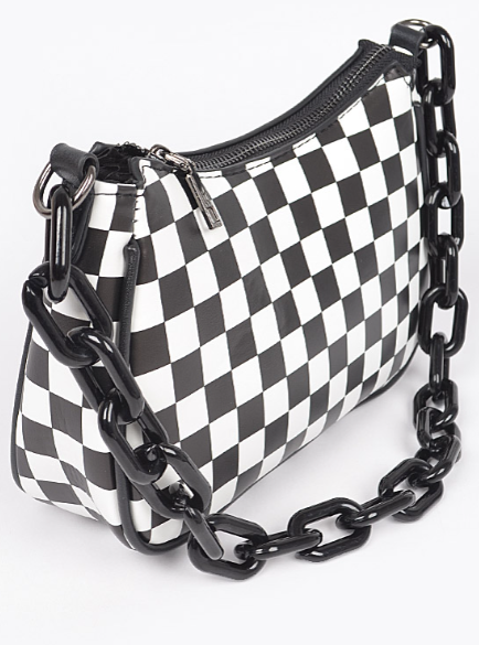 White checkered best sale crossbody bag