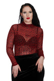 Red Leopard Mesh Top