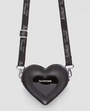 Mini Heart Shaped Black Leather Bag By Dr. Martens