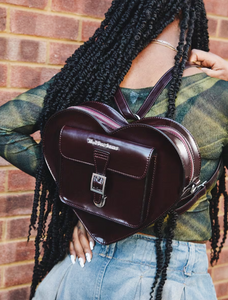 Vegan Heart Shaped Cherry Red Oxford Backpack By Dr. Martens DeadRockers