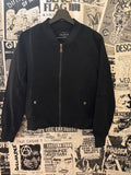 Front Zip Black Bomber Jacket