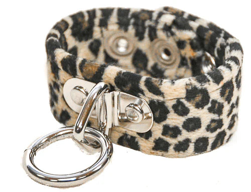 Tan Leopard Bondage Ring Wristband