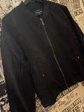 Front Zip Black Bomber Jacket