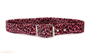 Pink Fuzzy Leopard Print Belt