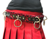 Red Leopard Print Bondage Belt