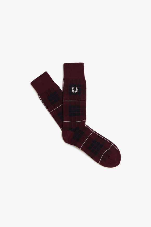 Fred Perry Tartan Sock - Oxblood