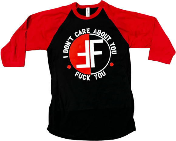 FEAR I Don't Care About You 3/4 Sleeve Raglan