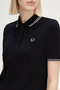 Fred Perry Polo Shirt Black // Metallic Silver