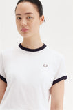 Fred Perry White Cropped Ringer T-Shirt