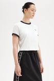Fred Perry White Cropped Ringer T-Shirt