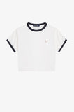 Fred Perry White Cropped Ringer T-Shirt