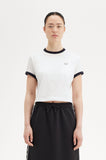 Fred Perry White Cropped Ringer T-Shirt