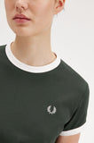 Fred Perry Green Cropped Ringer T-Shirt