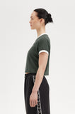 Fred Perry Green Cropped Ringer T-Shirt