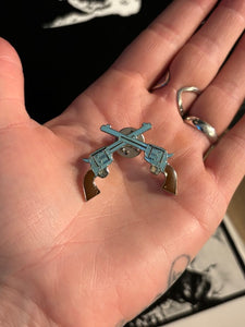 Crossed Pistols Enamel Pin