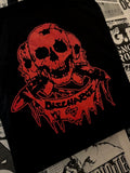 Discharge Red Skull Logo Tote Bag