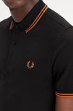 Fred Perry Polo Black / Marmalade / Marmalade