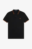 Fred Perry Polo Black / Marmalade / Marmalade