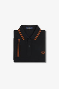 Fred Perry Polo Black / Marmalade / Marmalade