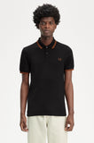 Fred Perry Polo Black / Marmalade / Marmalade