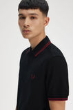 Fred Perry Polo Black / Burnt Red