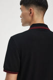 Fred Perry Polo Black / Burnt Red