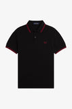 Fred Perry Polo Black / Burnt Red