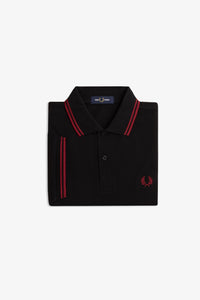 Fred Perry Polo Black / Burnt Red