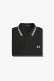 Fred Perry Long Sleeve Polo Night Green / Snow White / Snow White