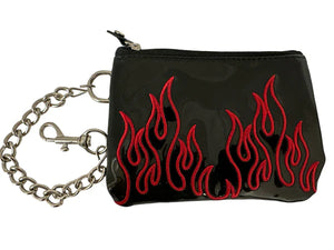 Up in Flames Red Patent Leather Wallet