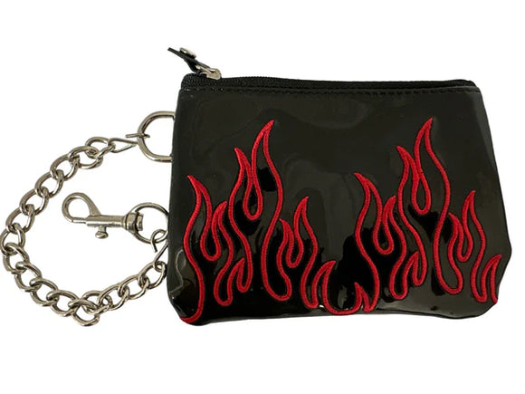 Up in Flames Red Patent Leather Wallet