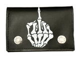 Black Leather Middle Finger Chain Wallet