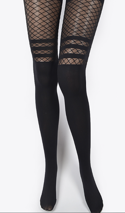 Faux Thigh High Net Tights