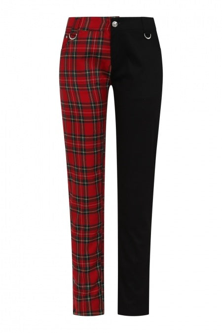 Milumia Women Casual Mid Waist Plaid Button Pants Trousers Red Small at  Amazon Women's Clothing store