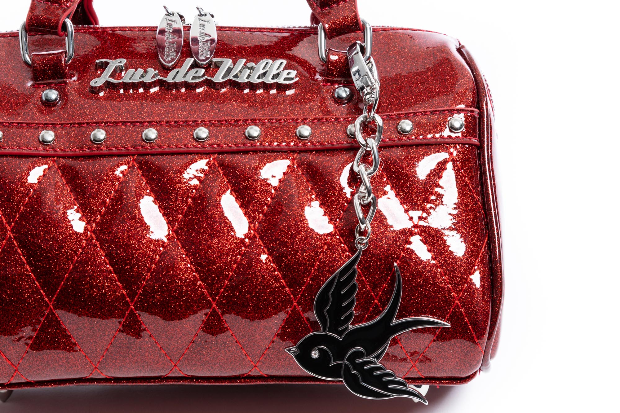Lux de Ville, Bags, New Beautiful Lux De Ville Metallic Red And Black  Kiss Lock Purse