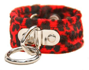 Red Leopard Bondage Ring Wristband