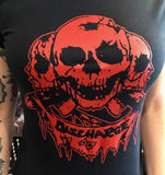 Discharge Red Skulls Fitted Tee