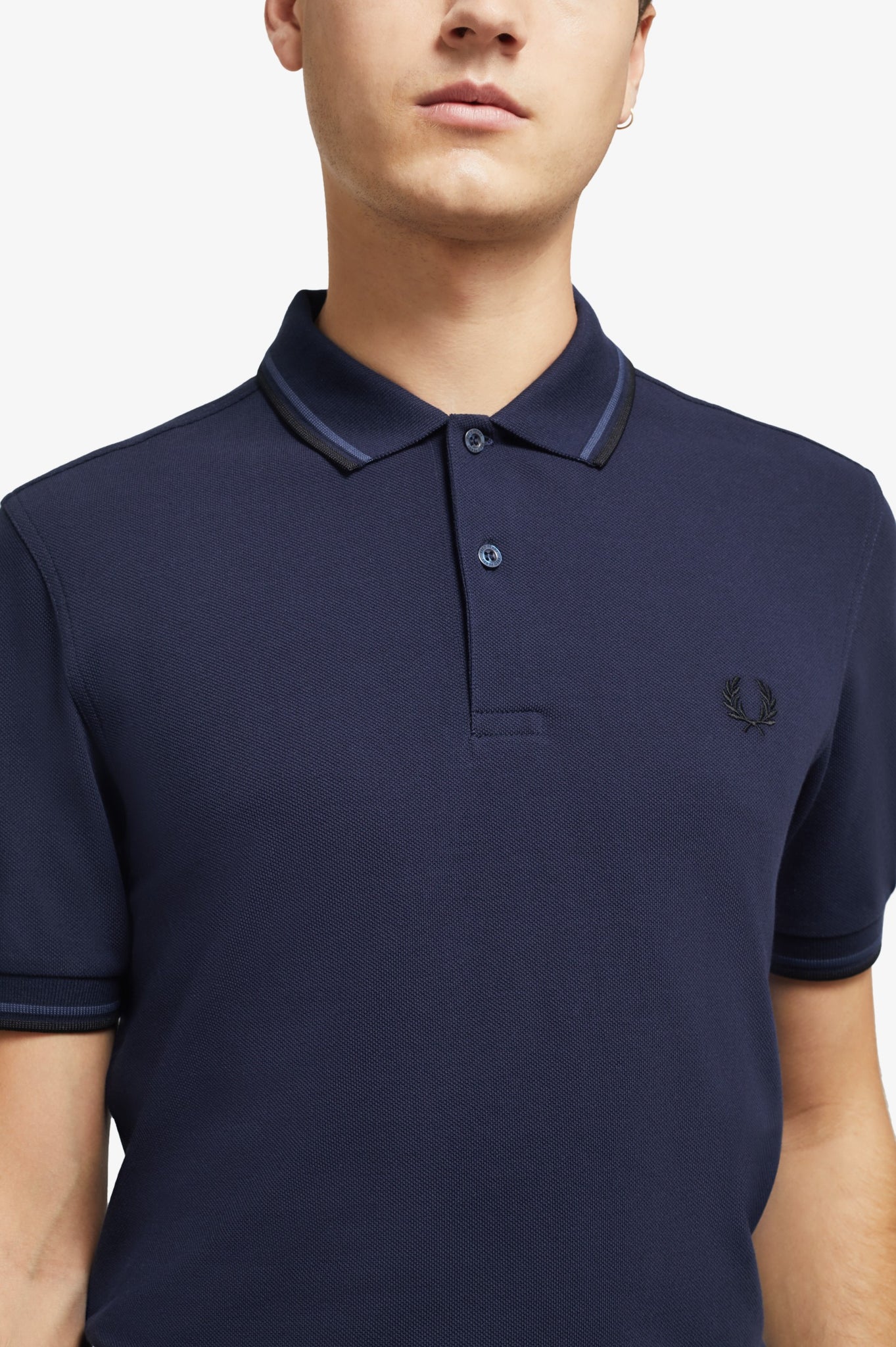 Fred Perry Polo Carbon Blue / Midnight Blue / Black – DeadRockers
