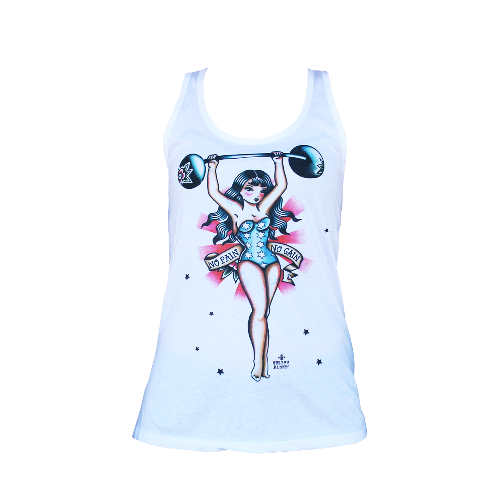Black Market Art Company No Pain No Gain Racer Back Tank Top XLarge