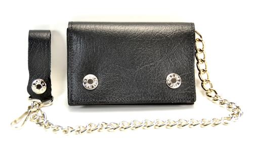 Black Leather Chain Wallet