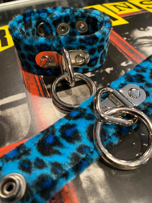 Blue Leopard Bondage Ring Wristband