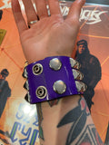 3 Row Purple Pyramid Stud Wristband